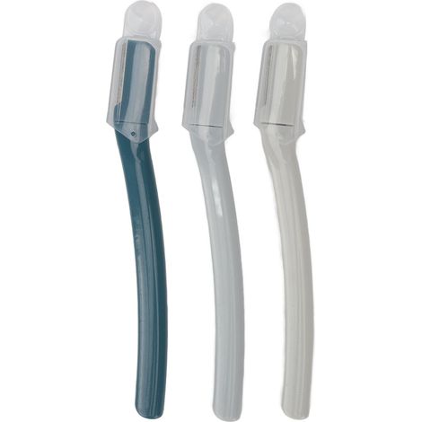 3 Pièces Couteau à Sourcils et Tondeuse Vis Acier Inoxydable, Coupe-Sourcils Courbé pour Hommes et Femmes (1/5)