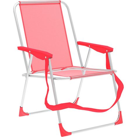 Marbueno Silla Plegable Aluminio Coral Playa y Piscina (1/2)