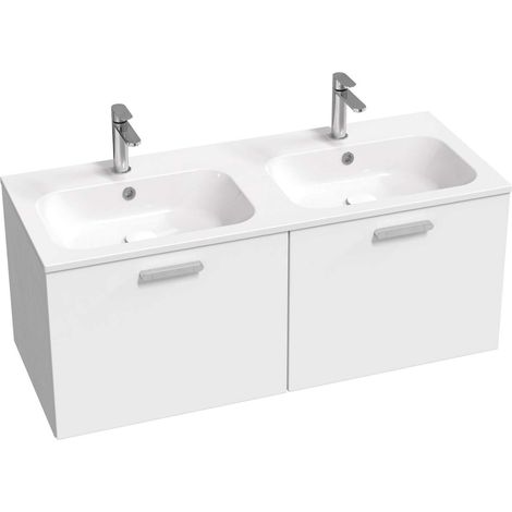 Ravak Chrome II - Waschbeckenunterschrank 120x47x49 cm, 2 Schubladen, weiß glänzend X000001775