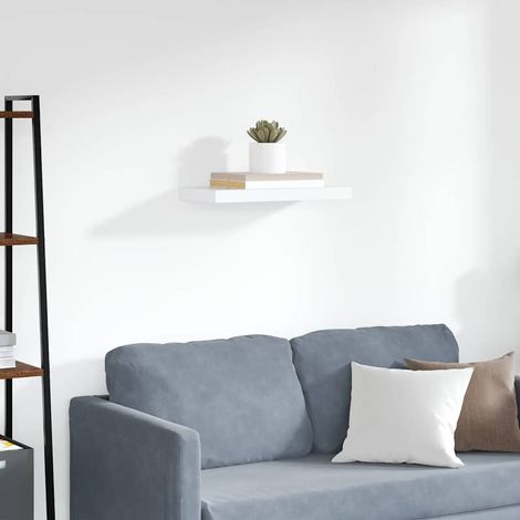 vidaXL Estante flotante de pared MDF blanco 50x23,5x3,8 cm (1/5)
