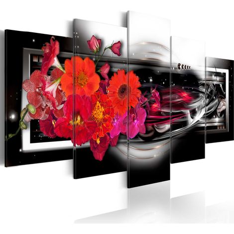 Quadro - Gerberas on black background - 100x50 (1/4)