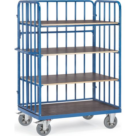Fetra Super-MultiVario-Transporter Etagenwagen mit 4 Etagen mit Stirnwänden und einer Längswand Höhe 1817mm 1000x700mm (1/2)