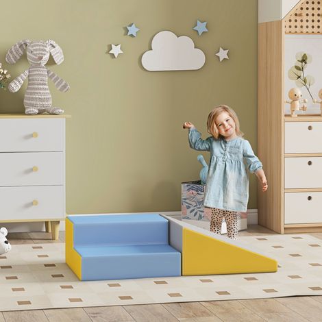 Parcours motricité bébé jouets d'escalade modulable 2 briques géantes conçu en mousse 50 x 50 x 25 centimètres multicolore ChiMi
