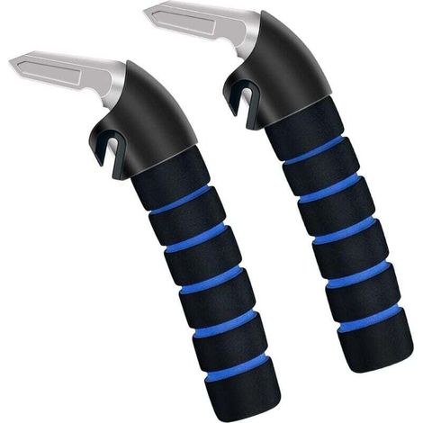 Lot de 2 poignées de porte de voiture pour personnes âgées, support de poignée de voiture, poignée multifonction, poignée de verrouillage de porte de voiture pour personnes âgées et handicapées, bleu (1/4)