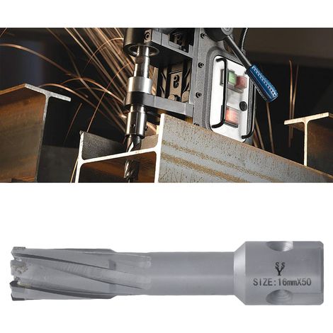 Für Hohlstahlplatten und Hartmetallplatten wird ein metrischer Magnetbohrer mit einer Bohrtiefe von 50 mm verwendet, der bis zu 16 mm tief bohren kann. (1/5)