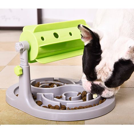 Gamelle interactive pour chien et chat avec distributeur de croquettes et distributeur de friandises à alimentation lente. Jeu amusant pour animaux de compagnie, prévention des ballonnements, et entra (1/5)