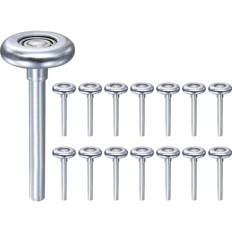 15pcs Galvanisés En Acier Rouleaux De Porte De Garage 1.8" Pour Piste De Garage 2", Tiges Longues 3.35" Roues Silencieuses De Porte De Garage, 10 Roulements À Billes, Argent (1/5)