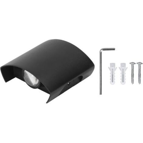 Applique Murale LED tanche Décorative en Alliage d'Aluminium Noir Applique Murale pour Extérieur 110265V Lumière Chaude (1/4)