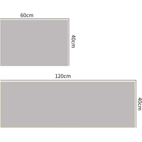 Lot de 2 Tapis, Antidérapant, Polyester, Motifs fleurs, Cuisine salle de bain (1/2)