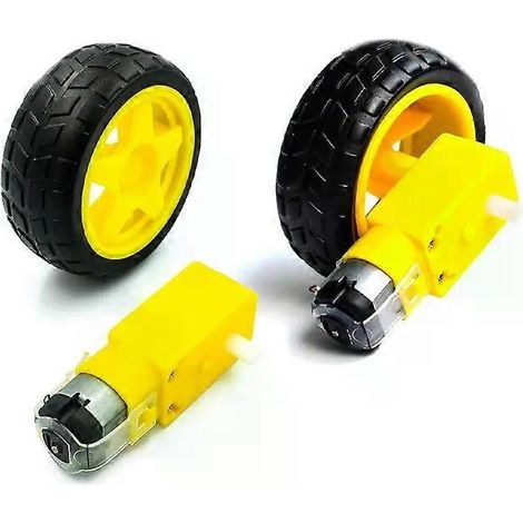 Für 65-mm-Rad, DC 3V-6V Motor 130 Getriebemotor mit Rad für Arduino Smart Car-JXLGV (1/4)