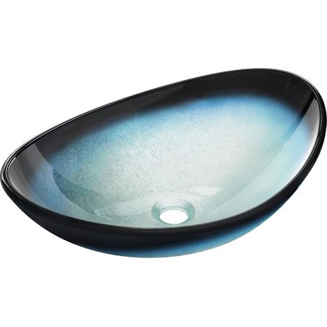 Mexen Sonia Aufsatzwaschbecken aus Glas 54 x 37 cm, Blau - 24145447 (1/5)