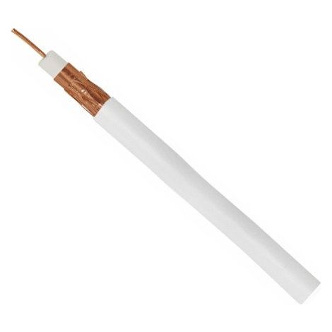 Rollo Cable coaxial 100 metros blanco Cobre-Cobre