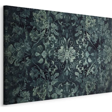 Image - Motif de tapis oriental : ornements émeraude et motifs usés / Ornements de tapis dans des tons émeraude (1/3)