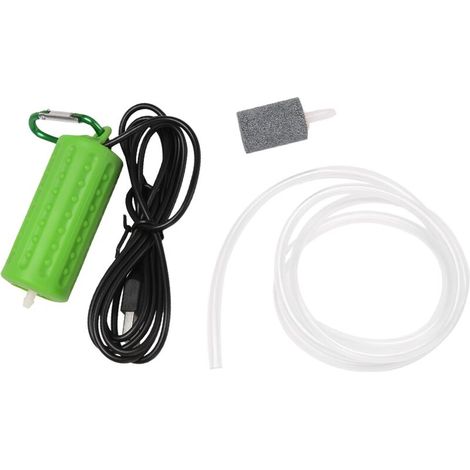 Mini pompe d'aération USB, pompe à air, aérateur d'aquarium, pompe à oxygène, pêche, ultra-silencieuse, mini aquarium - verte (1/5)