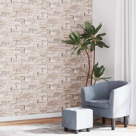 Papier peint 3D aspect de pierre gris beige 10x0,53 m non tissé (1/5)