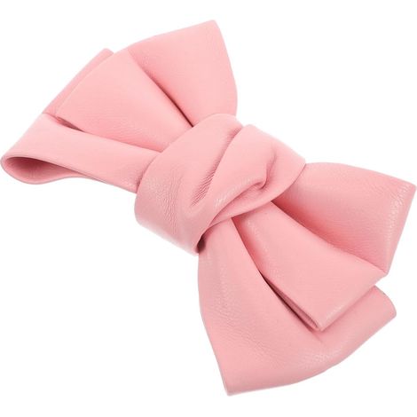 Elegante Haarspange mit Pu Leder Schleife für Mädchen und Frauen Weiche und Bequeme Seitenclips Stilvolles Haaraccessoire für Jeden Anlass (1/5)