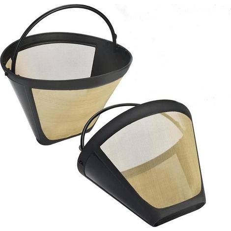 Papier filtre à café - Sans filtre - Or permanent - 2 feuilles - 6 à 8 tasses - Réutilisable (1/4)