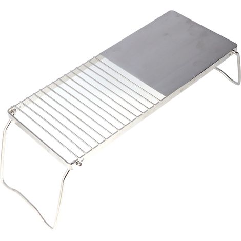 44cm barbecue pliable camping acier inoxydable, grille à charbon bois, plaque cuisson friture pique-nique (1/5)