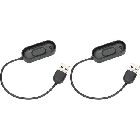 Packung mit 2 schwarzen M4-Ladekabeln aus Kunststoff für Xiaomi-Armbänder der 4. Generation, Ladestation und Ladegerät (1/5)
