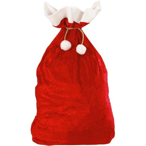 Sacco di Babbo Natale, velluto, 70 x 100 cm, rosso e bianco, San Nicola, borsa, accessorio, accessori, festa a tema, carnevale, Natale (1/4)