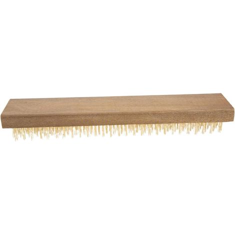 Brosse de Nettoyage en Bois et Acier Inoxydable à Long Manche Légère Poils Durs pour Jardin et Salle de Bain (1/5)