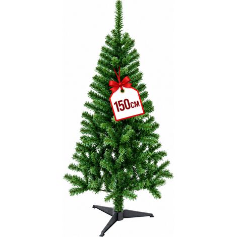 Albero di Natale Artificiale EASY 150 cm in PVC Verde con 230 Rami e Base a 3 Piedi (1/5)