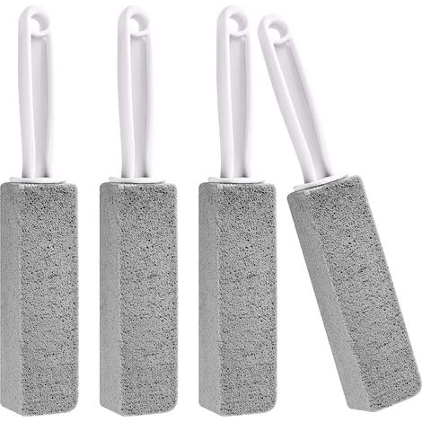 Lot de 4 brosses de nettoyage en pierre ponce sans danger - Avec poignée - Pierre ponce pour WC, barbecue, cuisine, salle de bain, lavabo, piscine (1/5)