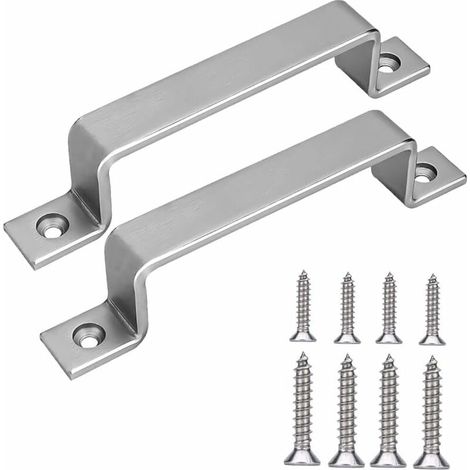 2 Stück 200mm Scheunentor Griff Schiebetürgriff Industriestil Türgriffe mit Schrauben für Türschuppen Garagen Kleiderschrank