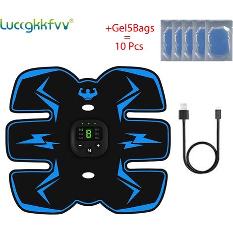 Intelligentes kabelloses EMS-Muskelstimulationsgerät für Fitness und Bauchmuskeltraining, mit Schlankheitspflastern zur Gewichtsreduktion und Körpermassage 01195-AquaForge