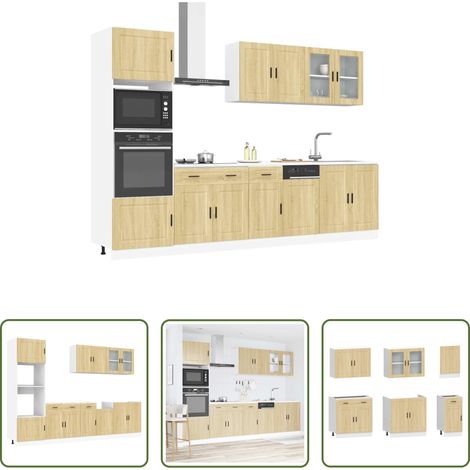vidaXL Armoires cuisine - Ensemble de 7 meubles de cuisine "Porto" en chêne Sonoma (1/5)