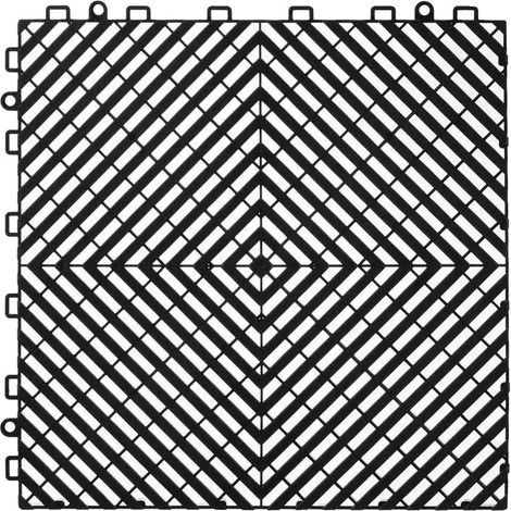 Alfombrilla de drenaje entrelazada, diseño antideslizante, aplicación versátil, color negro. (1/2)