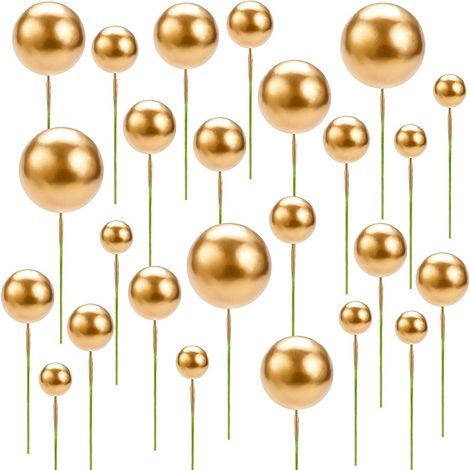 Mini Topper de Gâteau Ballon,40 PCS Décoration de Gâteau en Boule Décorations de Cupcake en Or Rond Décoration de Gâteau Boule de Mousse Gâteau pour Mariages Fêtes Anniversaire (1/5)