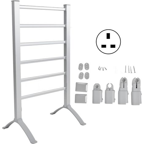 Sèche-serviettes électrique 100W en aluminium, étagère de séchage IPX4, pour maison, prise UK 220V. (1/5)