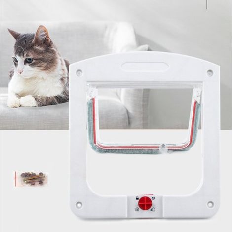 Puerta para mascotas, Puerta para gatos, Puerta interior para gatos y perros, Acceso ajustable, 2420,53,3 cm, PP, Blanca (1/5)