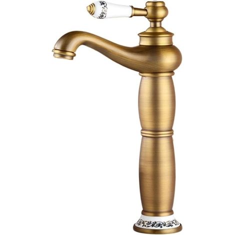 Waschtischarmatur, Bronze, Messing, Wasserhahn im europäischen Stil, Luxus-Wasserhahn aus massivem Kupfer (Farbe: Bronze) MUMU (1/3)