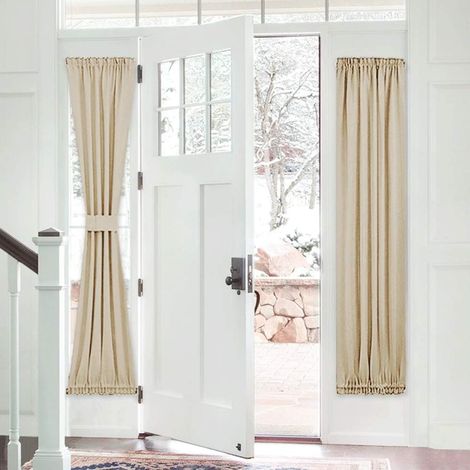 Rideau de porte occultant monobloc - rideau à œillets pour porte coulissante en verre, écran d'intimité, blocage de la lumière pour porte-fenêtre d'entrée
