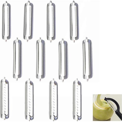 Lot de 12 Lames de Rechange pour Éplucheur Universel,Épluche-légumes,Lames en Acier Inoxydable pour Asperges,Pommes de Terre,Fruits et Légumes (1/5)