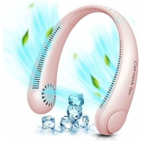 Ventilatore da collo senza pale, portatile, a mani libere, ricaricabile, da appendere, con 3 velocità, ideale per le vampate di calore, per casa, ufficio, viaggi e sport all'aria aperta. (1/5)