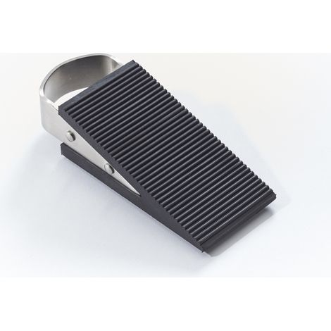Mottez – Cale porte en caoutchouc avec poignée inox – Base antidérapante pour tous types de sols – Design moderne et durable (1/4)