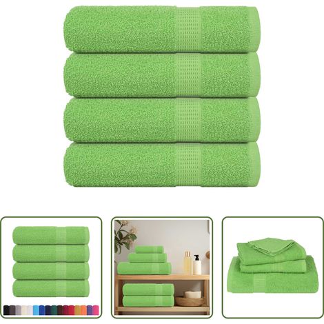 Serviette de bain -  Essuie-mains FROGN 4 pcs vert pomme 50x100 cm 360 g/m² (1/5)