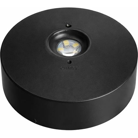 Luce di emergenza a LED da superficie 120lm, permanente/non permanente, circolare Nero 2.5 W (1/5)