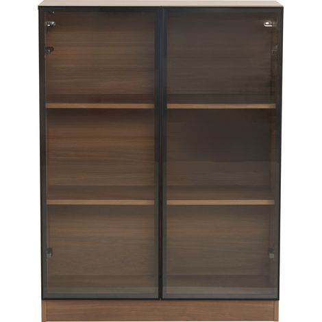 Vitrina de vidrio con iluminación LED, color natural, 80 x 32 x 106 cm (1/5)