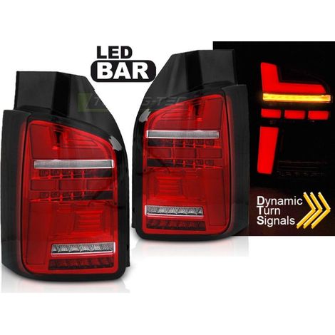 Paire de feux VW T6 20-22 FULL LED BAR DYN Rouge Blanc (1/5)