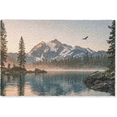 TAPPETO Montagne - Acqua - Alberi 120x80 cm (1/5)
