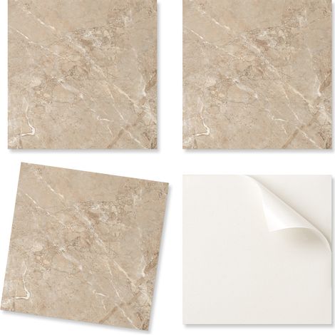 Baldosas de vinilo autoadhesivas estampadas con dise帽o de m谩rmol natural, 20x20x20 cm.