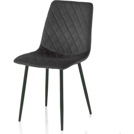 Set de 4 sillas tapizadas en terciopelo negro 44x41x88