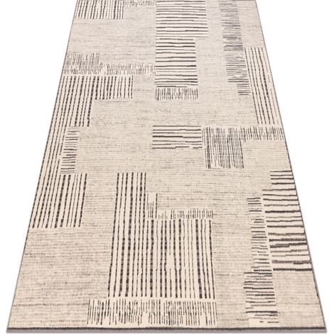 Teppichwolle ANGEL 1222 / 52023 Linien beige / grau beige 80x150 cm