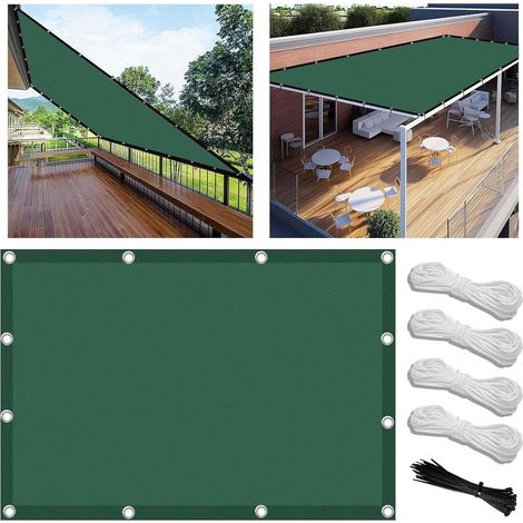 Voiles Ombrages Imperméable Rectangulaire 1.5x3m Bâche dombrages,Voiles Solaire,Pare-Soleil Jardin Balcon 100% Toiles Ombrages UV Protection pour Patio Terrasse Extérieur avec Oeillets et Cordons