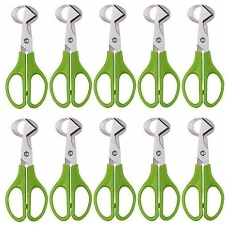 QORVA-Lot de 10 ciseaux à œufs de caille, coupe-œuf en acier inoxydable
