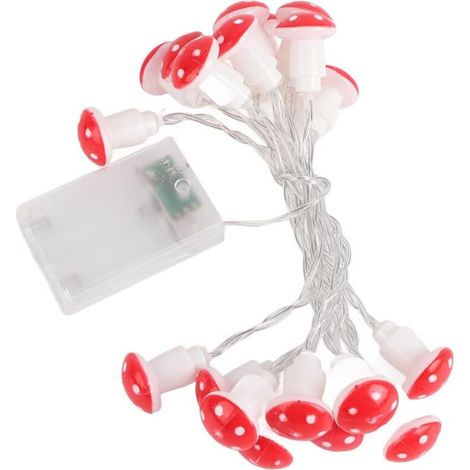 Champignon LED Guirlandes Lumineuses 20 LED Bande Lumineuse Jardin Décoration de Noël Lumière Alimentée par Batterie pour la Décoration de Fête de Mariage (1/5)